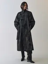 独特なデザインの編み込みコート【晕染・フード付き・秋用】