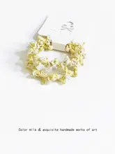 小清新カラフルビーズ編み髪ゴム【おしゃれなヘアアクセサリー・髪をまとめる用】