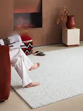 ニュージーランド産ウールリビングルームカーペット【クリーミー・高級感・抗菌】