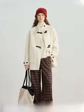 白色ショートウールダブルフェイスコート【女性用・小柄サイズ】