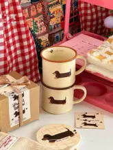 ダックスフンド カップ 耐熱 陶器 コーヒーやミルク用