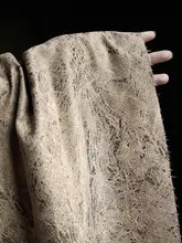 アート風デザインの不規則な裂け目模様の生地【棕色・仿生繊維・レトロスタイル】