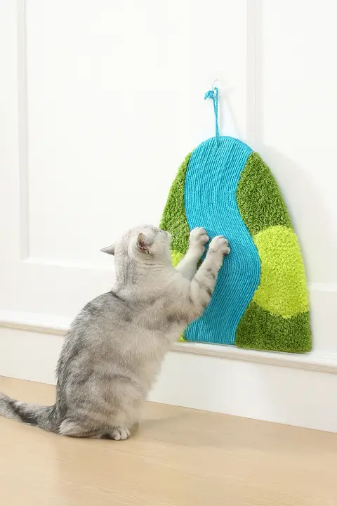 猫用爪とぎ玩具【立式・木製・耐久性あり・麻使用】