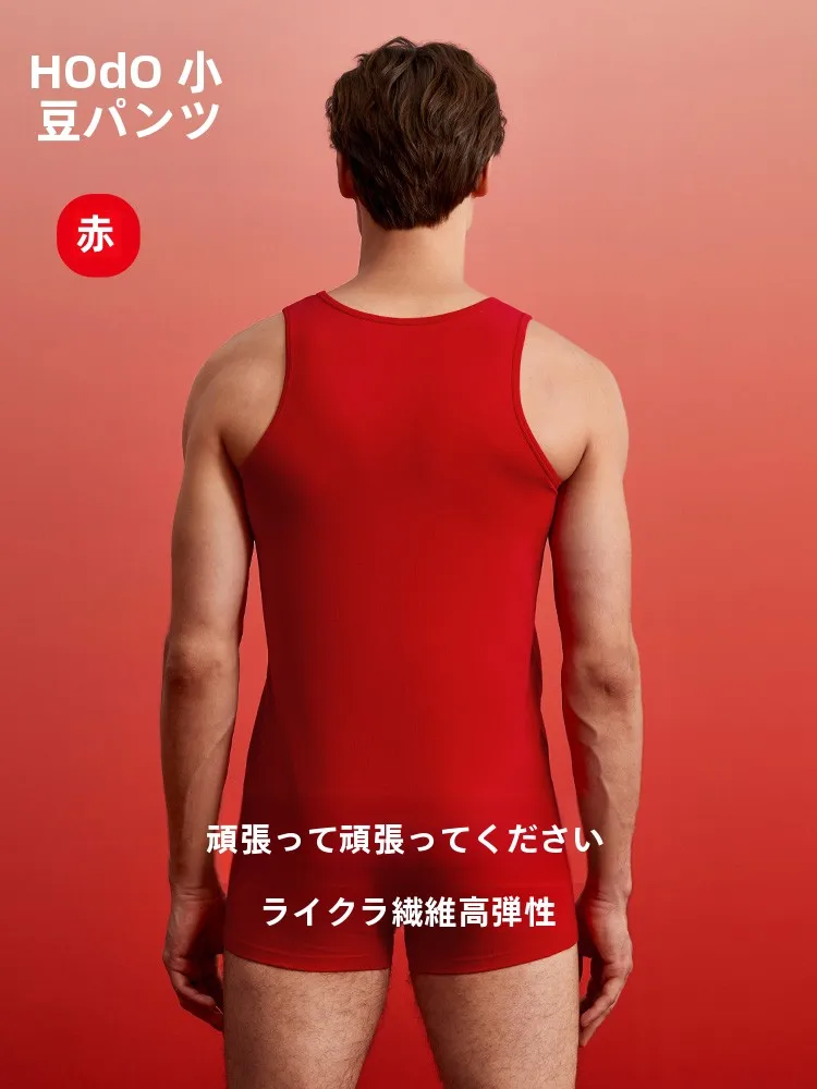 大紅色 メンズ コットンタンクトップ：垢抜けたい男の秋の着用シーンと実際のフィット感