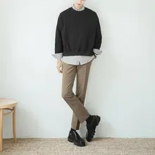 韓国風デザインの男性用スリムフィット春夏カジュアルパンツ【小脚・長ズボン】