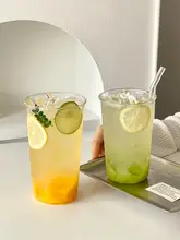 耐熱ガラス製 大容量フルーツティーカップ【夏用・シンプルデザイン・コーヒー＆ミルクティー・レ モンティー】