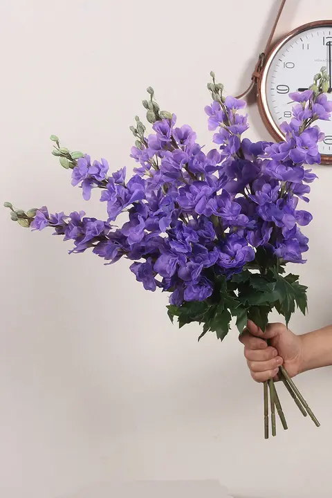 紫色のヒヤシンスとディルの造花【手触り保湿・リビングやダイニング用のインテリア装飾】