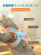 猫用ハーネス【背面式・お散歩用・脱走防止】