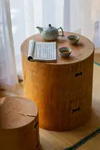 丸いスツール 茶室用 無垢材 シンプルスタイル 装飾 家具