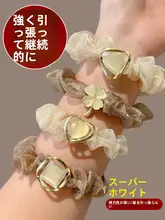 上品な低ポニーテール用ヘアゴム【オーガンジー・デザイン性の高い・シンプルで気品あるヘアアクセサリー】