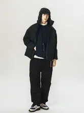 714street メンズ軽量ダウンジャケット【冬用・フード付き・ショート丈・白鹅绒】