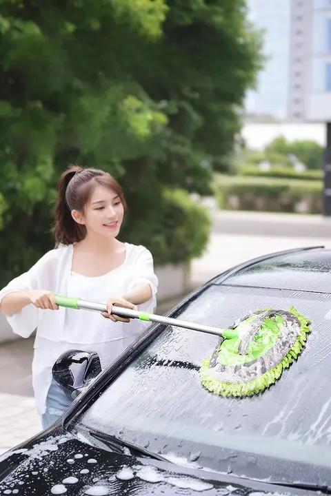 車用ソフトモップブラシ【傷をつけない・長柄・伸縮可能】