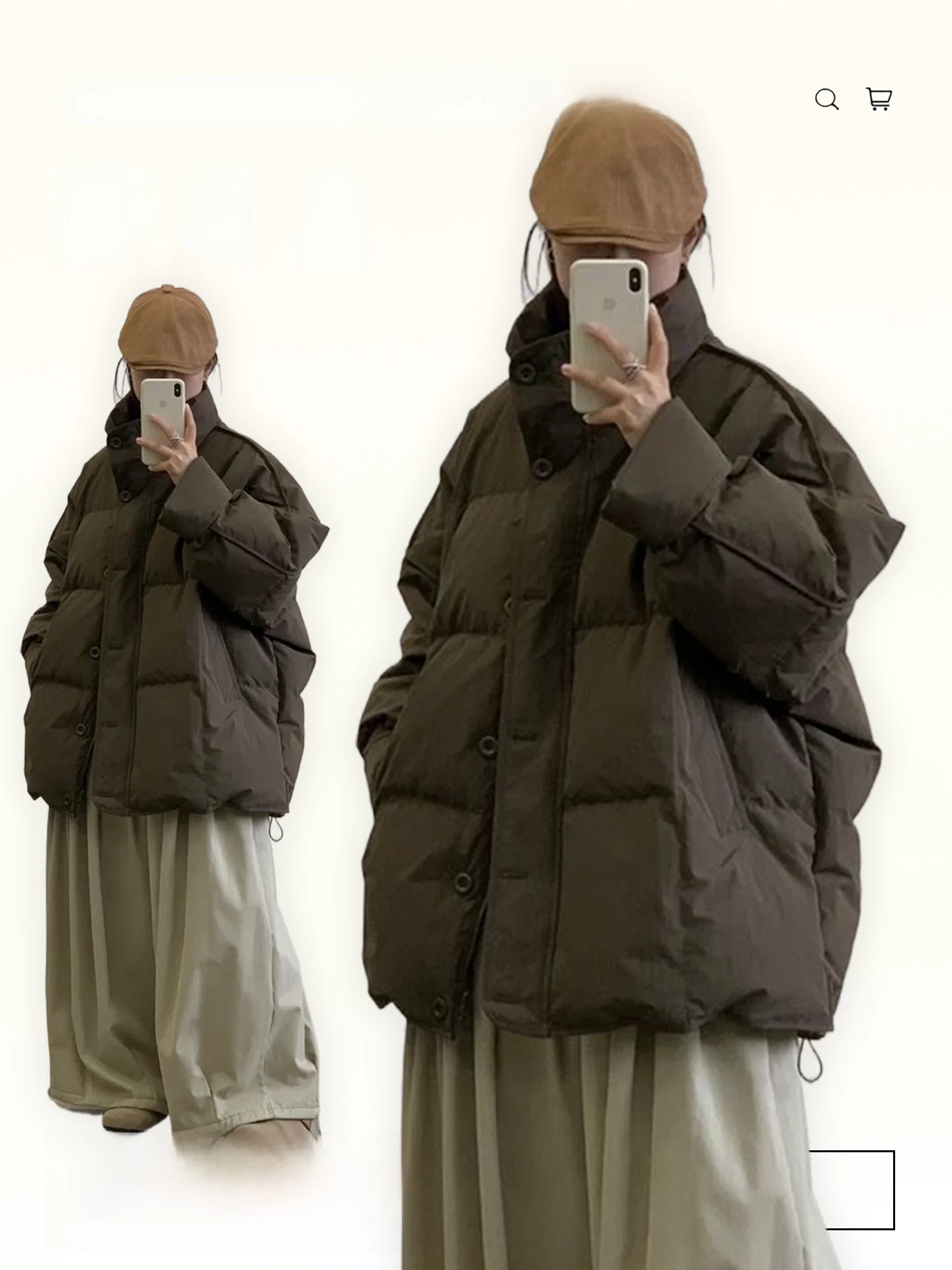 厚手カーディガン レディース：韓国風ブラウンコットンジャケットの実用性と着心地