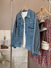 洗い加工デニムジャケット【アメリカンヴィンテージ・ルーズフィット・春用】