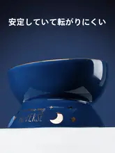 猫用セラミック高脚ボウル【斜口・防倒れ・水用・ペット用品】