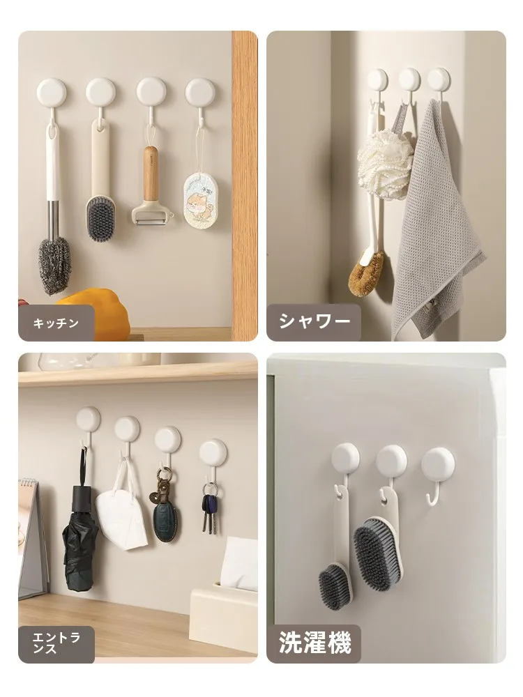 強力粘着フック：キッチンやバスルームで穴あけ不要の無痕収納を実現
