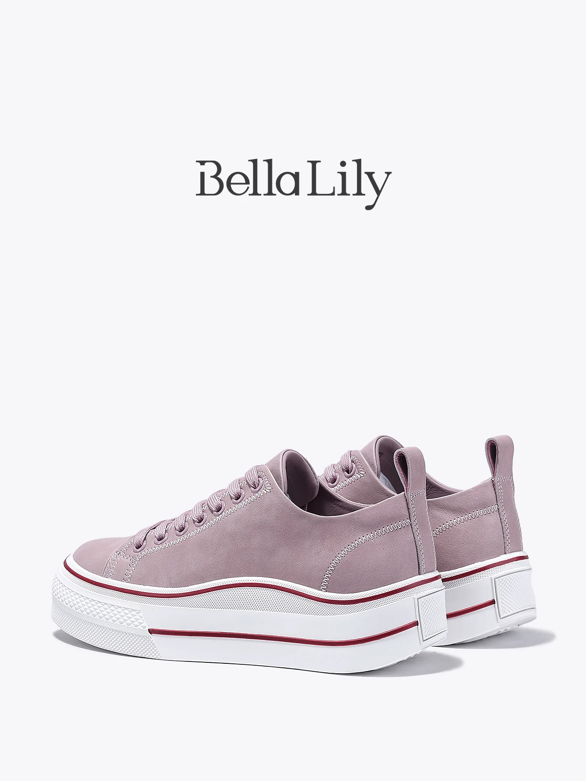 レースアップフラットシューズ：Bella Lilyのパステルカラー厚底スニーカーが提供する実用性と履き心地