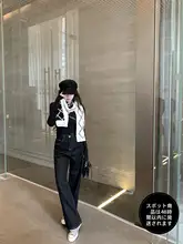 kubilivcasual 裏起毛 ウォッシュドハイウエストストレートレッグパンツ【ヴィンテージデニム・ワイドレッグ】