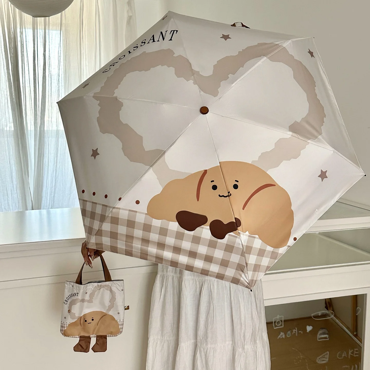可愛いデザイン！多機能折りたたみ傘【雨天・晴天対応・学生向け】（セットアップ対応）