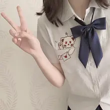 十字银河オリジナル刺繍入り長袖シャツ【春秋用・ブラック＆ホワイト・基礎デザイン・レディース】