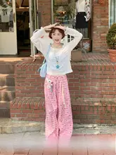 秋の星柄プレッピー風コーディネート【早出しシャツ・カジュアルパンツ】（セットアップ対応）
