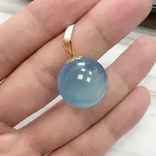 天然アクアマリンクリスタルペンダント【女用・彫刻入り・紐付き・シンプルデザイン】