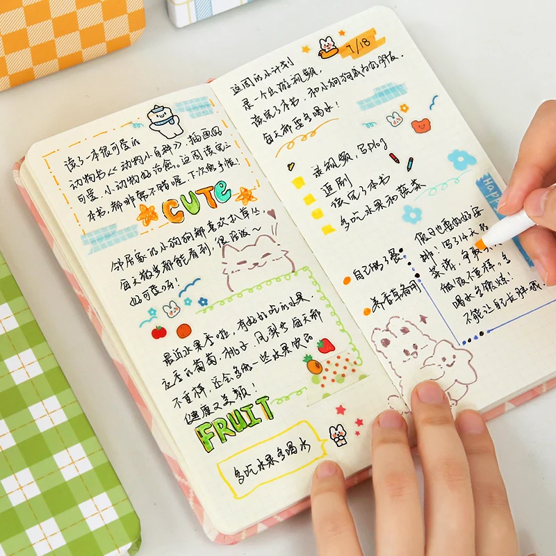 かわいい手描きの動物週間ノート：bullet journal に使えるカラーテーマとページレイアウトアイデア