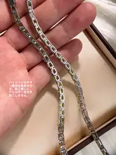 色あせない！チタン合金製テニスブレスレット＆ネックレス【モネ風オリーブグリーン・着脱可能】