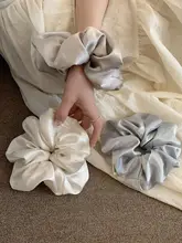 光沢感のある大きなヘアゴム【低いポニーテール用・フレンチスタイル・シンプルデザイン】