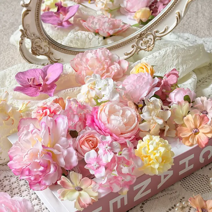 高級感あふれる！フェイクフラワーDIY手作り飾り花【リアルな花材・子供向けアクセサリー】