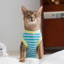hipidog 防毛対策の薄手ペット用タンクトップ【猫用・透かしデザイン・夏用】