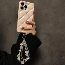 スマホストラップ リストストラップ キーホルダー バッグチャーム 2連ビーズ クリスタル パステルピンクグリーン 上品