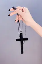 ダークロリータ大十字架ネックレス【パンク・ゴシック・チョーカー・修道女風】