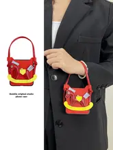 中国風木馬デザインのスマホケース【三つ折りスタイル・防摔機能・手提げ紐付き】