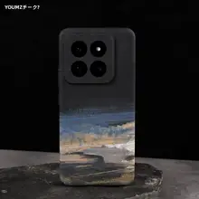 アート風ミニマル油絵デザインのスマートフォンケース【小米14pro対応・マット仕上げ・極薄・冷却  機能付】