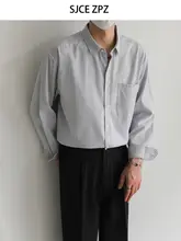 長袖シャツ メンズ 綿100% 細ストライプ ルーズ 上品 ビジネスカジュアル 秋 「ZPZ」