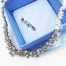 華やかな星雲デザインネックレス【上品な女性用・ロックボーン・ピアス付き】（セットアップ対応）