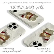 シンプルな雪地のクマのスマートフォンケース【iPhone、Huawei、OPPO、Vivo、OnePlus対応】