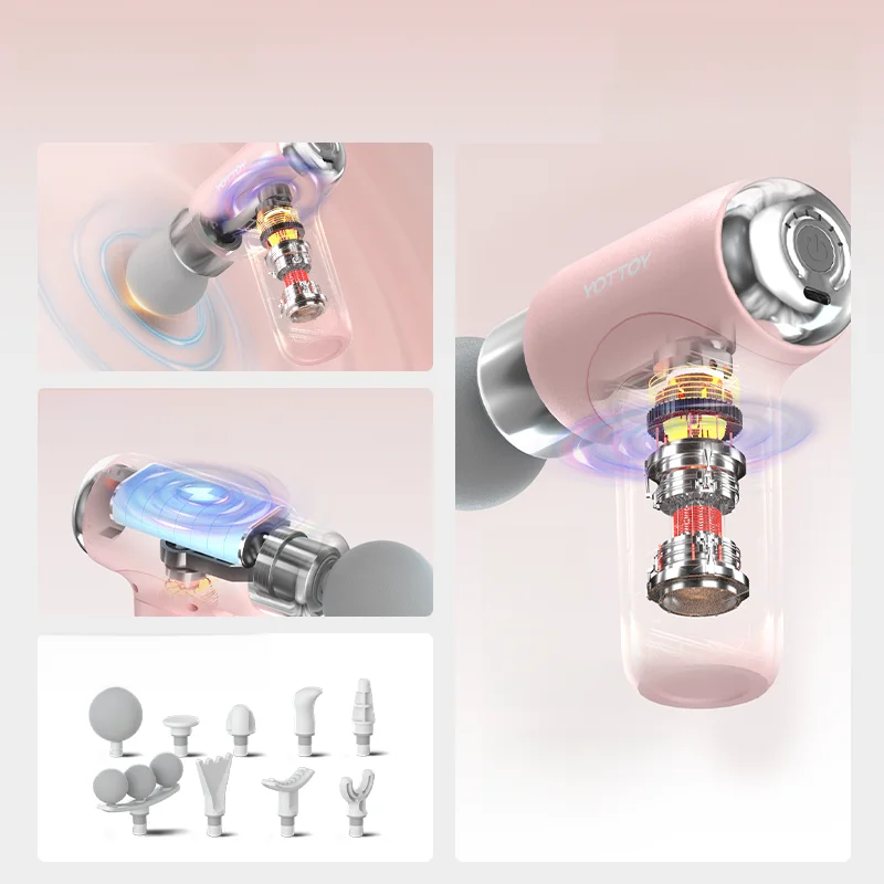 yottoy ミニ筋膜ガン 9頭セットで女性の全身マッサージを実現