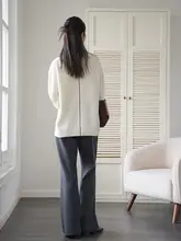開朗家 100%ウールセーター【ラウンドネック・厚手・フィット・女性用】