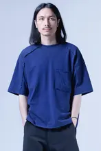 男士コットン短袖Tシャツ【毛辺デザイン・ゆったりフィット・キルト加工】（セットアップ対応）