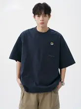 刺繍入りコットン半袖Tシャツ【メンズ・カジュアル・フィット】