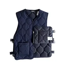 サイドバックルデザイン インナー重ね着用 機能性キルティングベスト【保温・アウトドア・コットン素材】