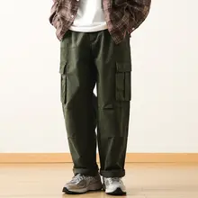 メンズ秋用ワイドストレート工事パンツ【多ポケット・フィット・カジュアル】