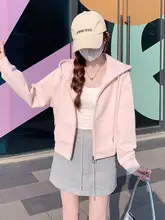 春にぴったりなピンクのショートスウェットジャケット【ゆったりフィット・薄手・カーディガンデザイン】