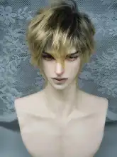黒茶灰色のウィッグ【BJD用・ファッションアート・極上の柔らかさ】