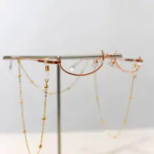 ロリータ風ゴシック 蒸気パンクデザインのローズゴールド半フレームメガネ【コスプレ用】
