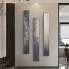 細長いモダンデザインの抽象アートパネル【リビングエントランス用・軽奢な装飾】