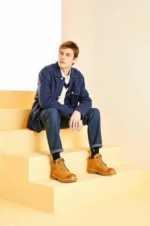 Camel クラシックなマーティンブーツ【メンズ・ハイカット・ファッション・厚底】