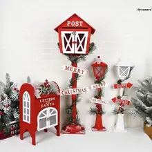 クリスマス装飾 木製メールボックス アニマルデザインの鹿の置物【バーカフェ店用】